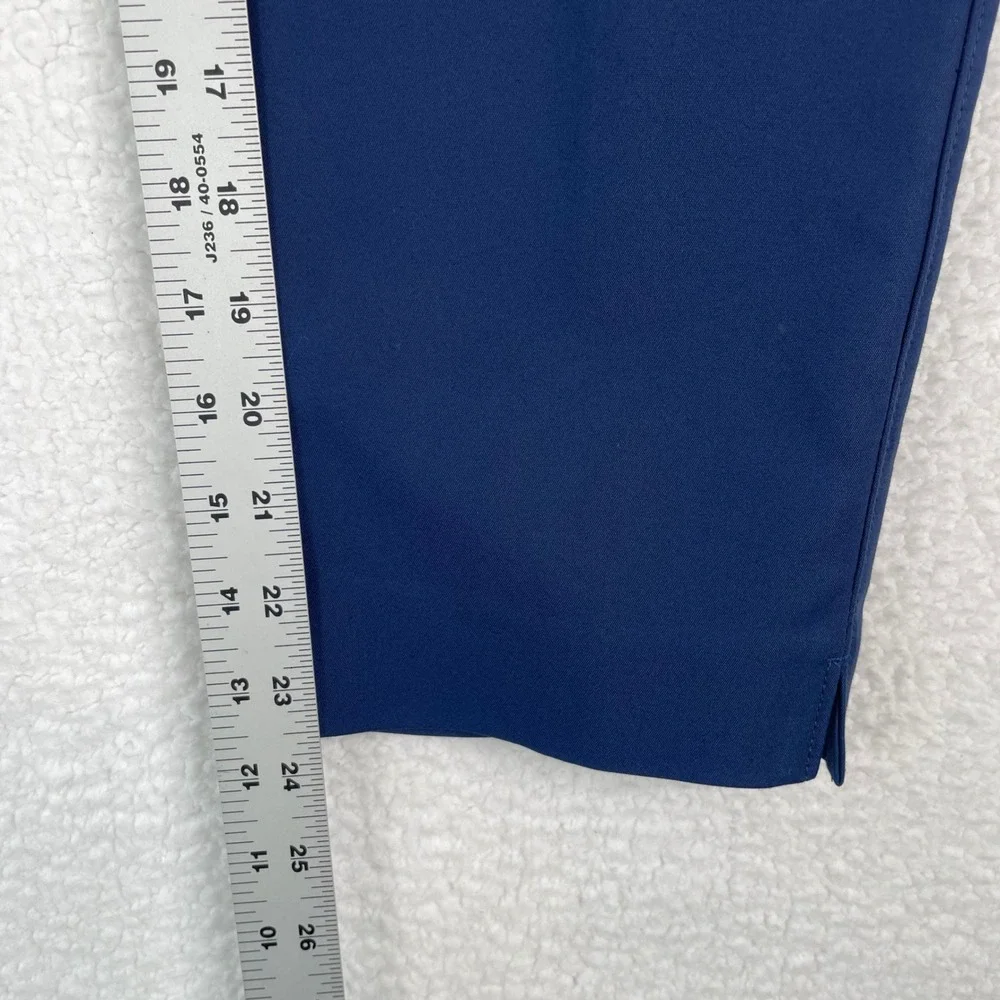 White House Black Market Perfect Form Navy Blue Straight Crop Pants Size 6